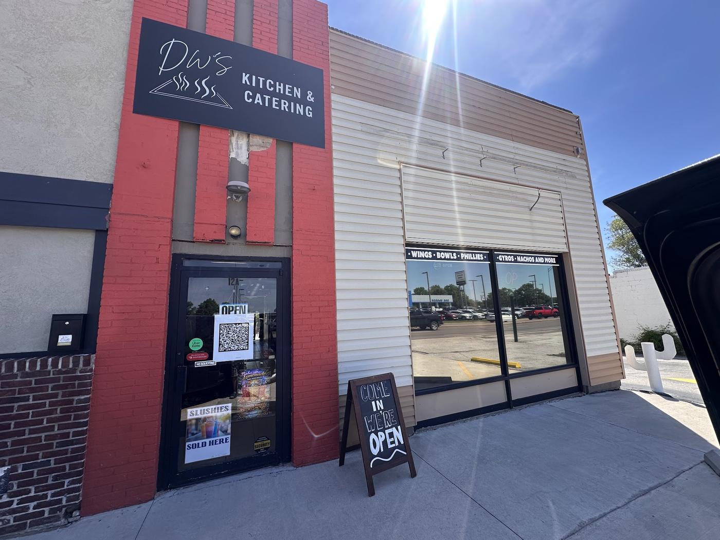 The DW’s Kitchen and Catering storefront on the Business Loop
